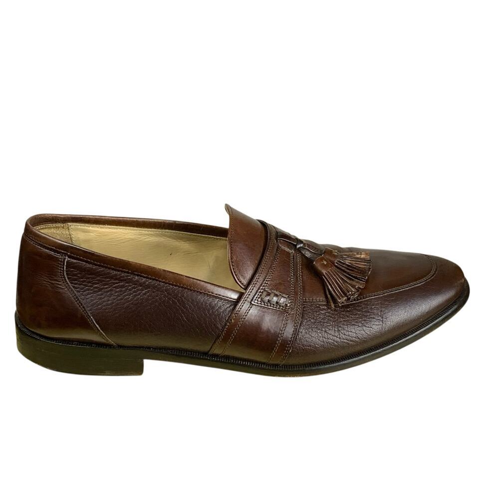 Johnston & Murphy Italian Leather Tassel Loafers Brown 9.5M